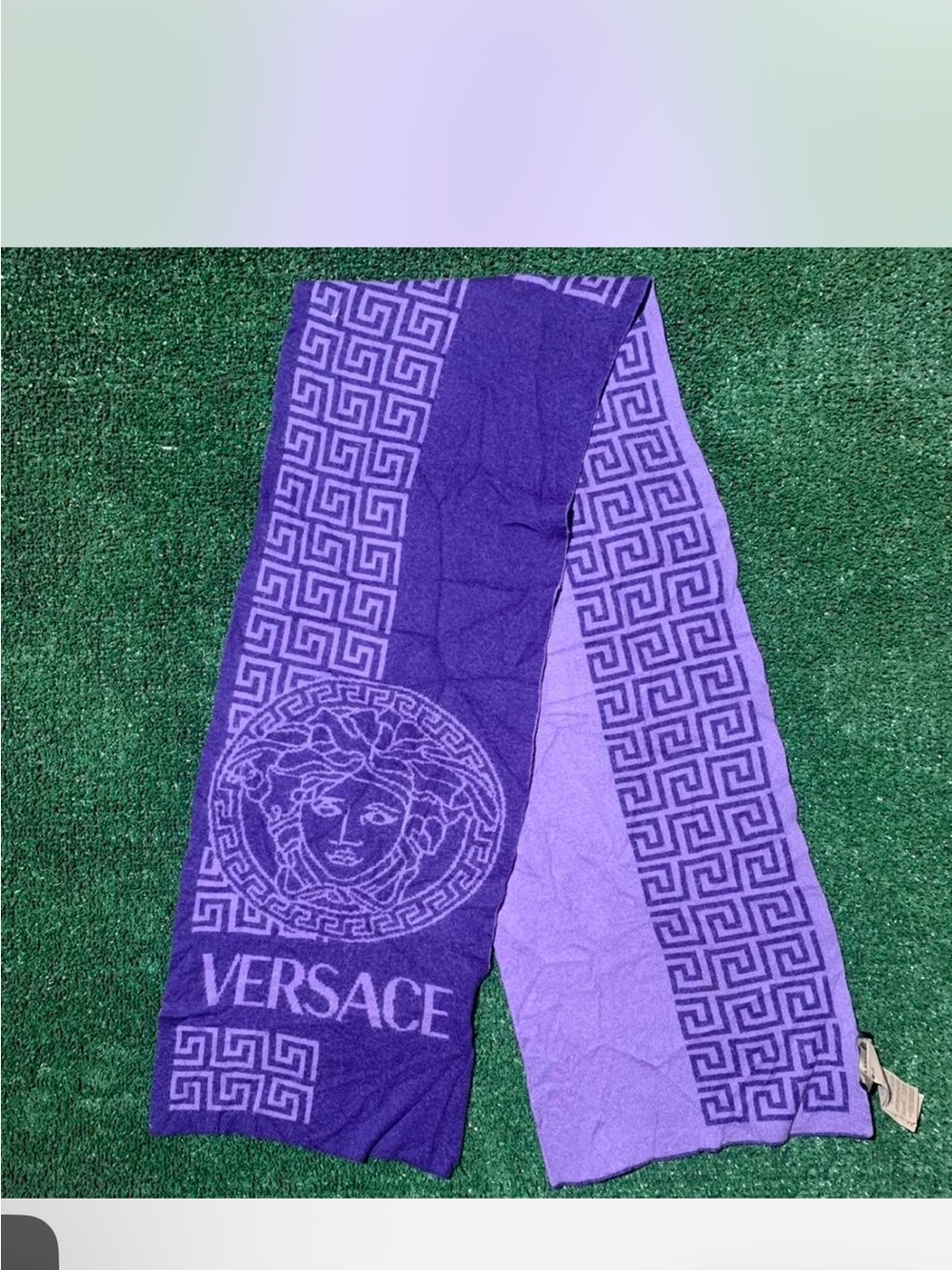 Versace  Purple Two-Tone Medusa Logo Scarf
